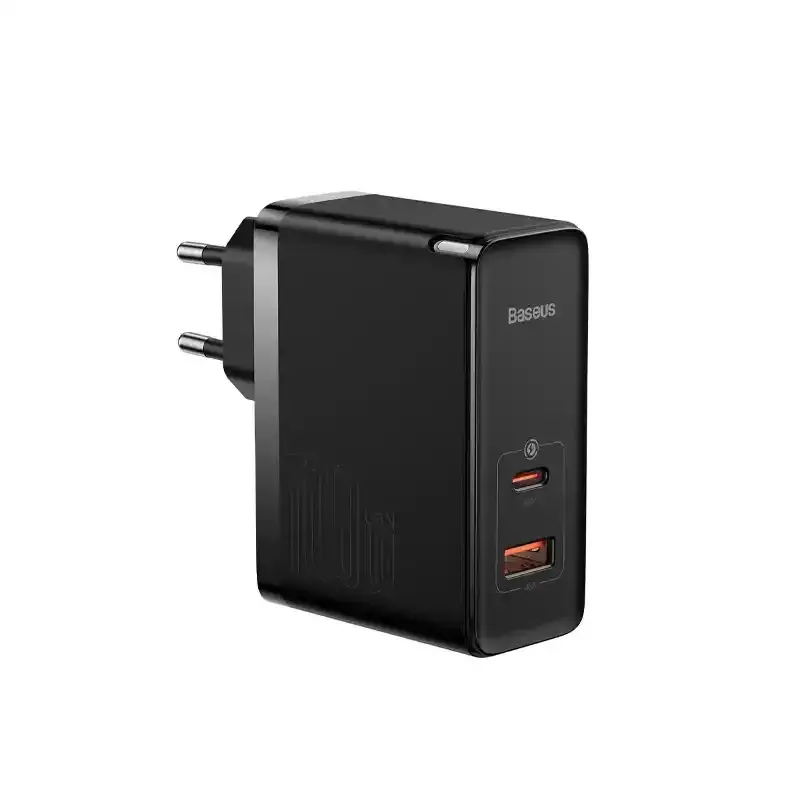 خرید شارژر دیواری باسئوس مدل GaN5 Pro C+U توان 100 وات (همراه کابل)
